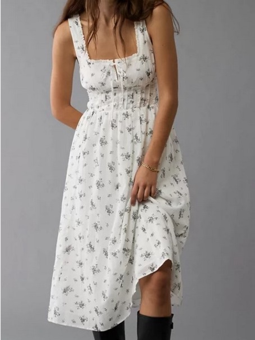 AE corset floral midi dress